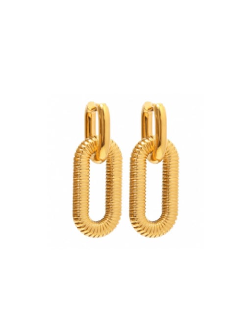 Gold statement Earrings, 18K Gold Plated Paper Clip Style Luxury Fashion Earrings