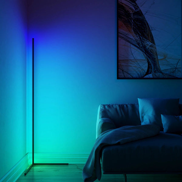 RGBCW Corner Floor Lamp Remote Control Changing Color Furniture