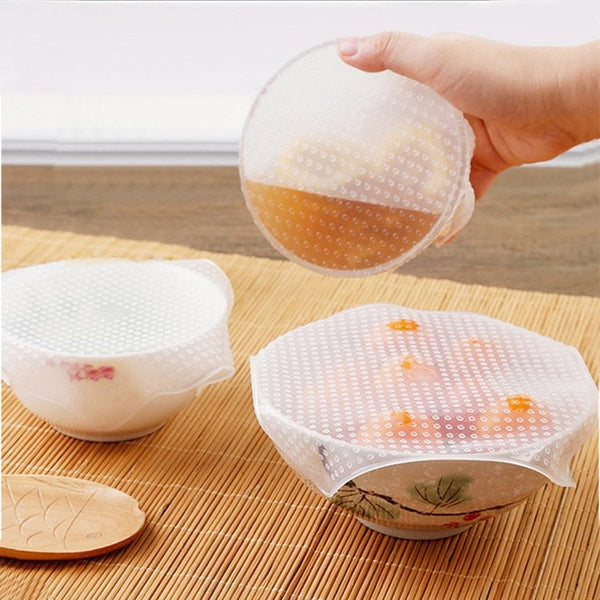 Reusable Silicone Wrap Food Covering Easy Use Fresh Food Prevents Bugs Picnic Covers