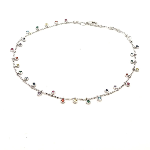 anklets, colorful rhinestone anklets, diamond anklets, rainbow diamond anklets, charm anklets, dainty anklets, .925 sterling silver anti tarnish anklets, waterproof anklets, bathing suit jewelry, beach anklets, kesley boutique, charm anklets, dangling rhinestone anklets, kesley boutique, designer anklets, luxury anklets, festival jewelry, gift ideas, anklet, nice anklets 