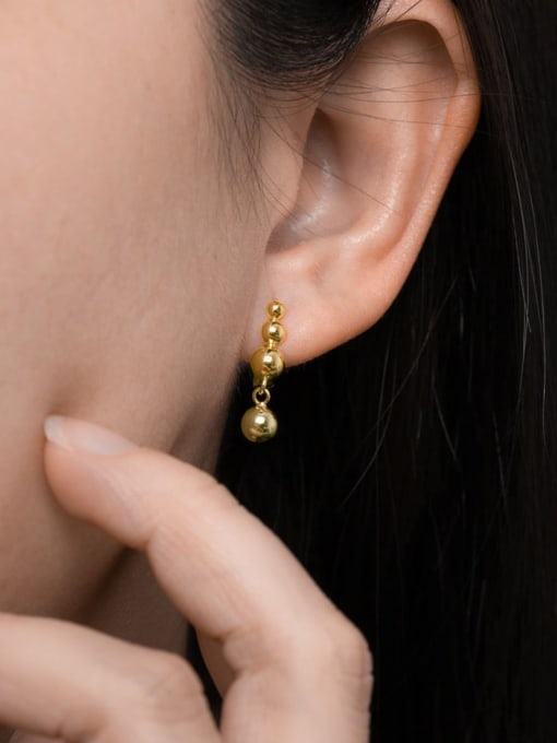 Ball Earrings Huggie Hoop 925 Sterling Silver 18k Gold Vermeil Hypoallergenic Luxury Jewelry
