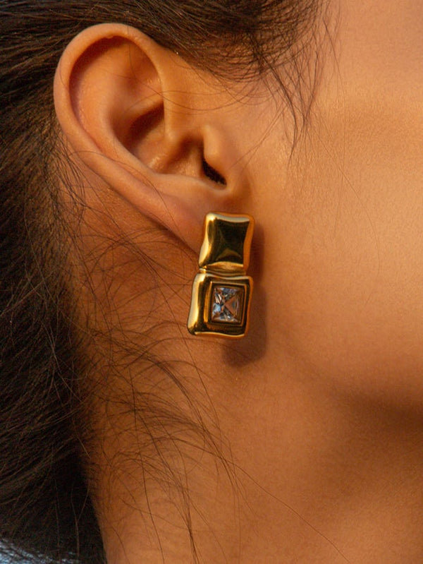 earrings, gold stud earrings, big gold earrings, cool jewelry, big earrings, gold fashion accessories, kesley jewelry 