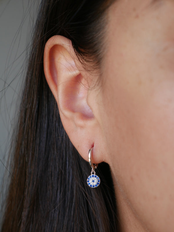 earrings, silver earrings, 925 earrings, hoop earrings, dangly earrings, evil eye earrings, evil eye jewelry, fashion jewelry, nickel free, gifts, christmas gifts, fine jewelry, accessories trending on tiktok, cool earrings, rhinestone earrings, dainty earrings, earring ideas, cute earrings, diamond earrings with evil eye charm, zircon earrings, huggie earrings, small hoop earrings, kesley jewelry
