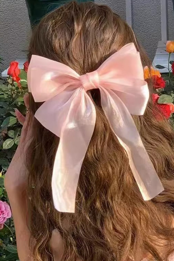 hair clip, pink bow hair clip