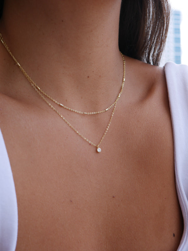 necklaces, gold plated necklaces, layered necklaces, dainty necklaces, sterling silver necklaces, rhinestone necklaces, cubic zirconia necklaces, fashion jewelry, layering necklace ideas, cheap jewelry, affordable jewelry, necklaces that don't turn green with water, double necklace, gifts, birthday gifts, anniversary gifts, holiday gifts, gold jewelry., kesley jewelry