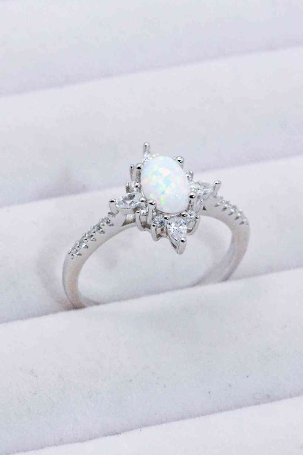 Opal Marquise Ring 925 Sterling Silver Zircon Dainty Luxury Rings