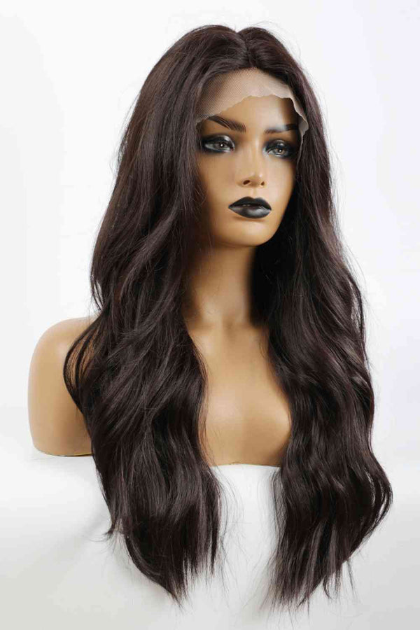 Dark Brown Long Hair Wig, 13*2" Lace Front Wigs Synthetic Long Wave 26" Heat Safe 150% Density in Brown