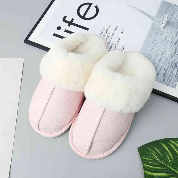 Suede Center Seam Slippers Lounge Shoes