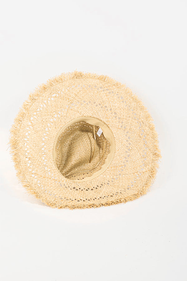 Women's Sun hat Openwork Raw Hem Weave Hat