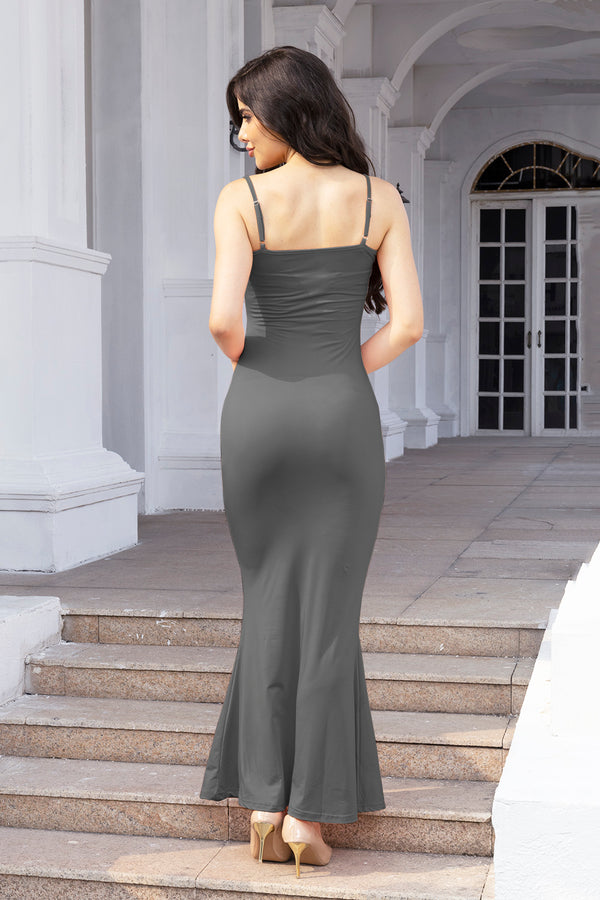 Spaghetti Sleeve Maxi Dress with Adjustable Straps Women's Fashion Casual Square Neck Cami Dress