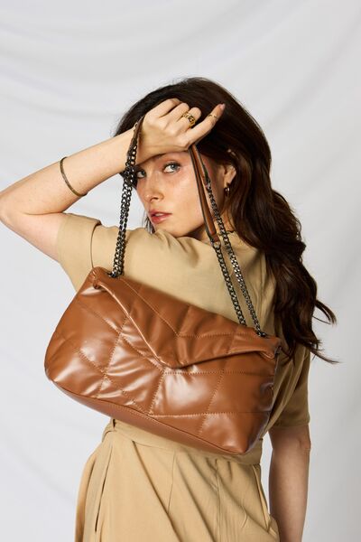 KESLEY PU Leather Chain Handbag