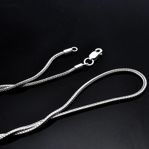 Plain Silver Chain Necklace, 21.7" Inch Chain, Snake Chain 925 Sterling Silver Necklace