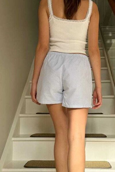 Pajama Shorts Women's Lounge Shorts Striped Elastic Waist Comfortable Shorts