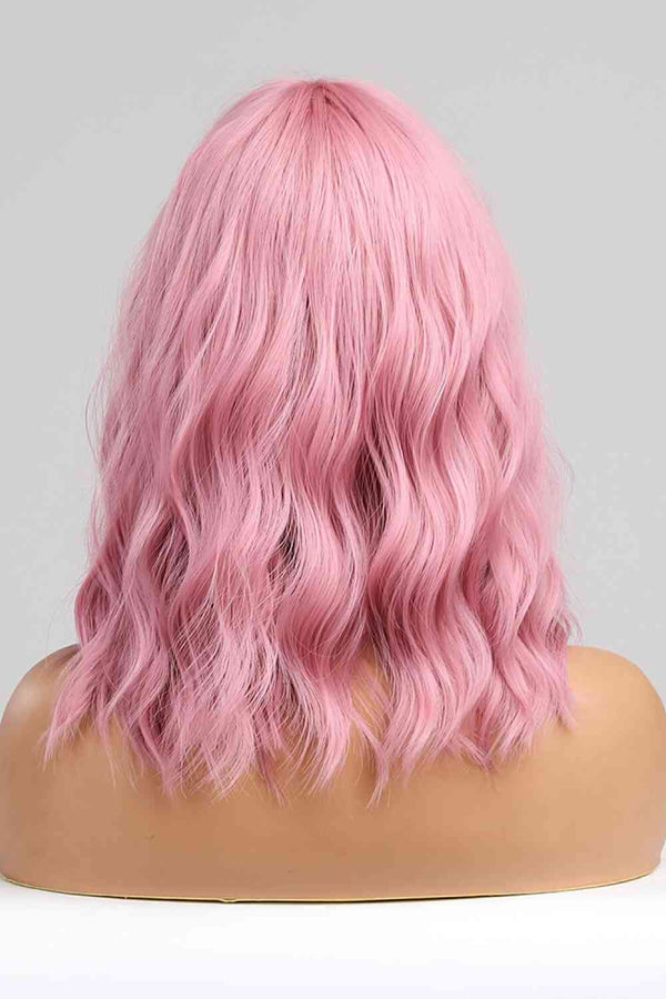 Pink BoB Wavy Synthetic Wigs 12 inch Short Curly Hair Wig