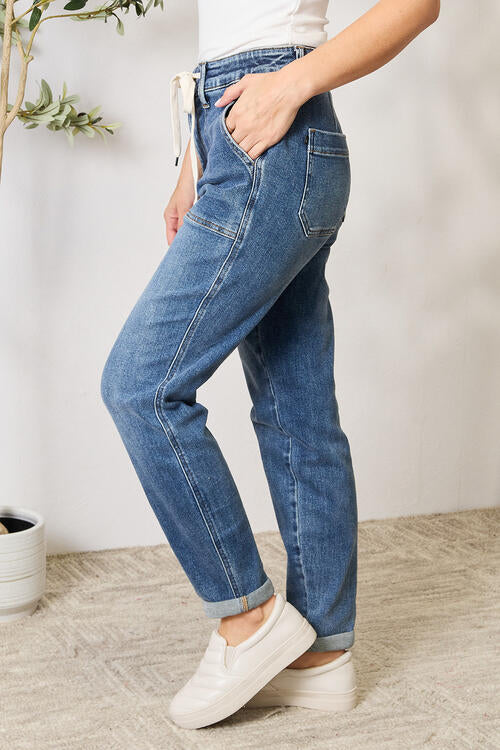 Judy Blue Full Size High Waist Drawstring Denim Womens Jeans