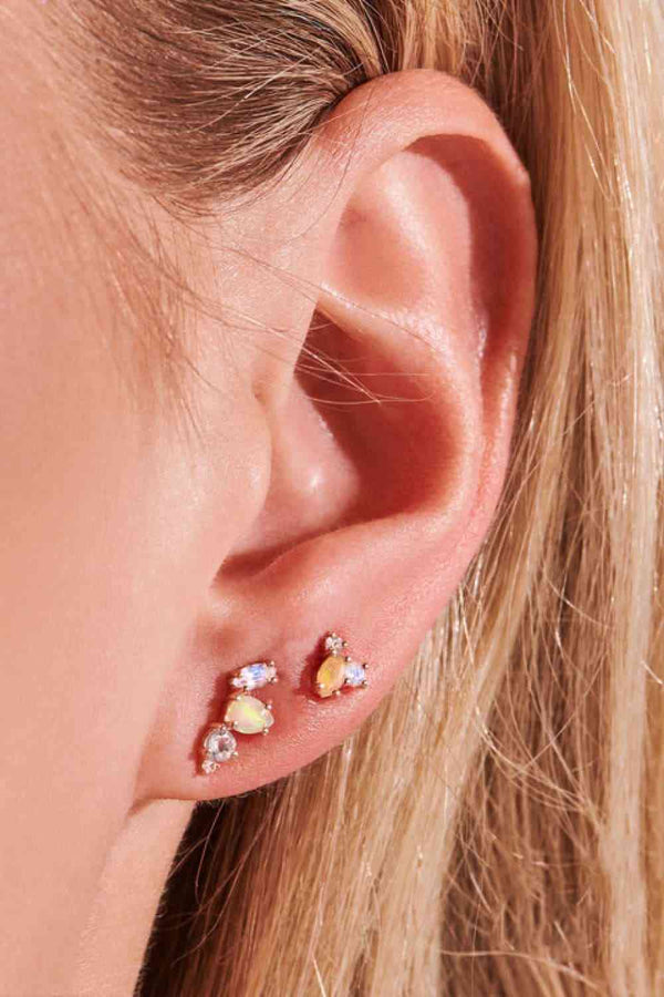 stud earrings, gold studs, stud earrings, earrings for sensitive ears, cute earrings, shopping in Miami, opal earrings, opal jewelry, opal earrings , october birthstone earrings