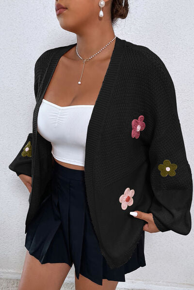 top, tops, coats, cardigan, flower cardigan, black cardigan, cute cardigan, Women’s fashion, women’s clothing, cute clothes, women’s clothes, comfortable women’s clothing, outfit ideas