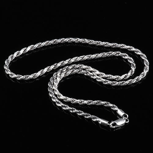 Sterling Silver Plain Chain Necklace, 19.7" Snake Chain