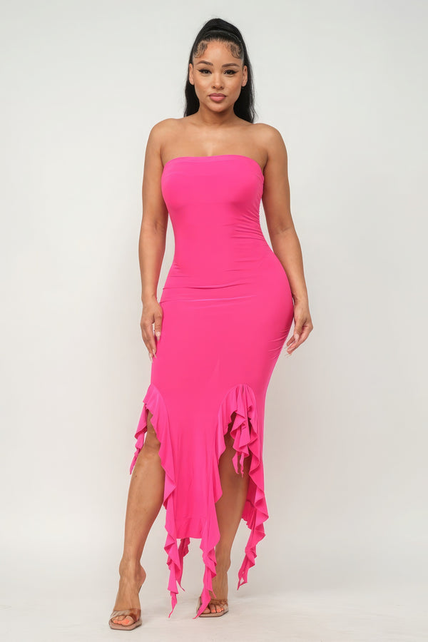 clothes, dresses, pink dress, pink dresses, tight long dress, strapless dress with ruffles, sleeveless dress with ruffles, nice dresses, sexy dress, sexy clothes, summer dress, spring fashion, fashion 2024, fashion 2025, party dress, cocktail dress, dresses for tall women, date outfit ideas, dinner outfit ideas, popular dresses, trending fashion, comfortable dress, classy dresses, ready to wear fashion, kesley boutique, cheap clothes, cheap dresses
