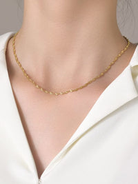 short choker necklaces, gold plated waterproof, dainty plain necklaces 