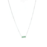 emerald green baguette necklace sterling silver waterproof. cute necklaces that wont tarnish or turn green. Kesley Boutique