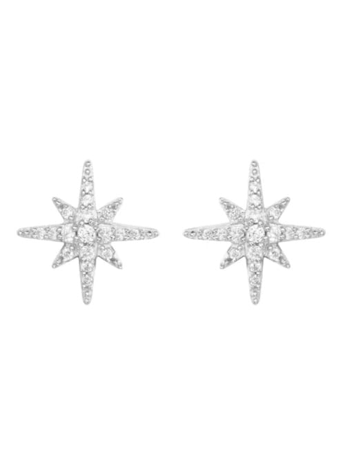 Star earrings, large statement white gold with diamond cz cubic zirconia waterproof unique snowflake earrings, large studs snowflake  Kesley Boutique  event earrings