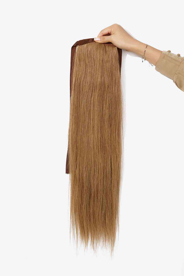 Ponytail Wig Extensions Straight Human 24 Inches long Straight Hair Brazilian Virgin Hair