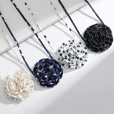 Rose Wrap Around Choker Necklace Polka Dot Statement Necklaces