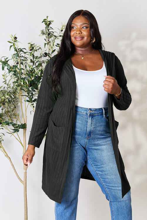Women's Basic Open Sweater with Hood Plus Size and Petite Size Hooded Cardigan
