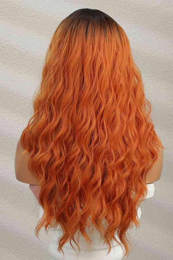 Orange Hair Curly Wig Long Hair Wig, 13*2" Lace Front Wigs Synthetic Long Wave 24" 150% Density