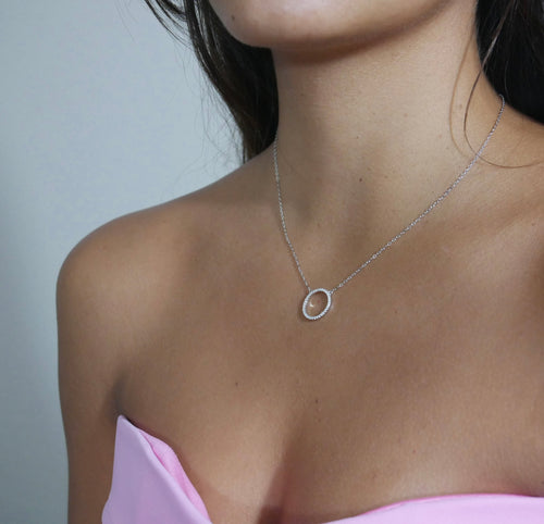 necklaces, silver necklaces, 925 necklaces, sterling silver jewelry, circle necklaces, circle necklace, love necklace, white gold necklaces, diamond necklaces, dianty necklaces, necklace with rhinestones, fine jewelry, affordable jewelry, christmas gifts, anniversary gifts, birthday gifts, jewelry trending on tiktok, nickel free jewelry, hypoallergenic necklaces,  Kesley Boutique, jewelry store in Brickell Miami