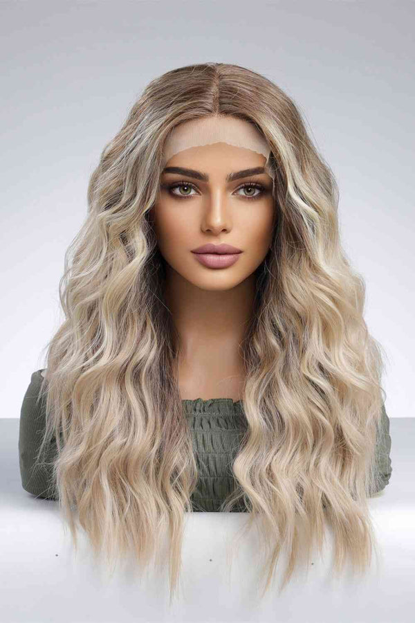Blonde Wig, Wavy Hair, 13*2" Lace Front Wigs Synthetic Long Wave 24'' 150% Density