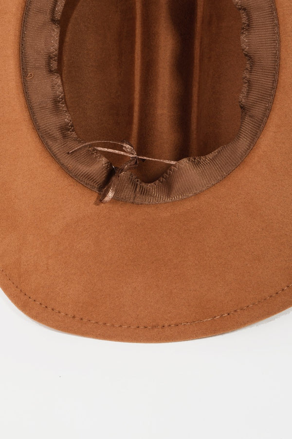 Brown Women's Cowboy Hat Suede Faux