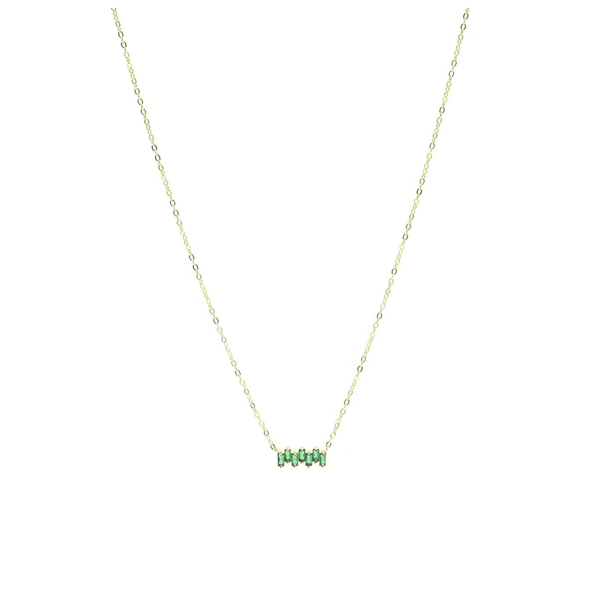Irregular Baguette Necklace .925 Sterling Silver Zircon Luxury Dainty Necklaces