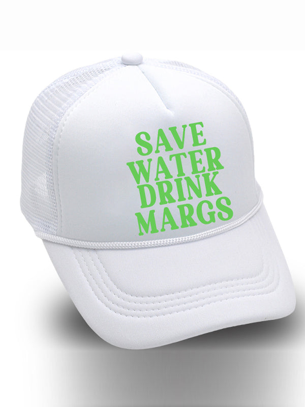 Save Water Drink Margs printed baseball cap trucker hat Fashion Gifts Caps and Hats with funny Quotes
