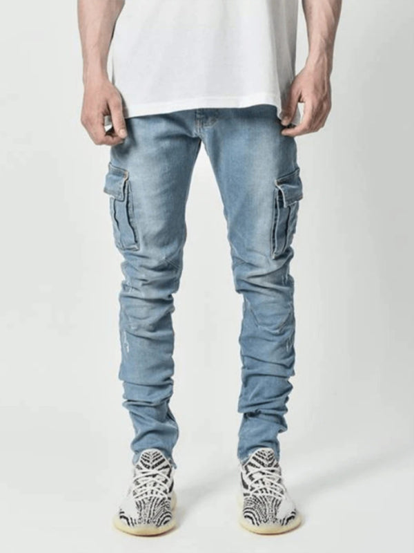 Men's Side Pocket Skinny Jeans For Men with pockets nice mens pants