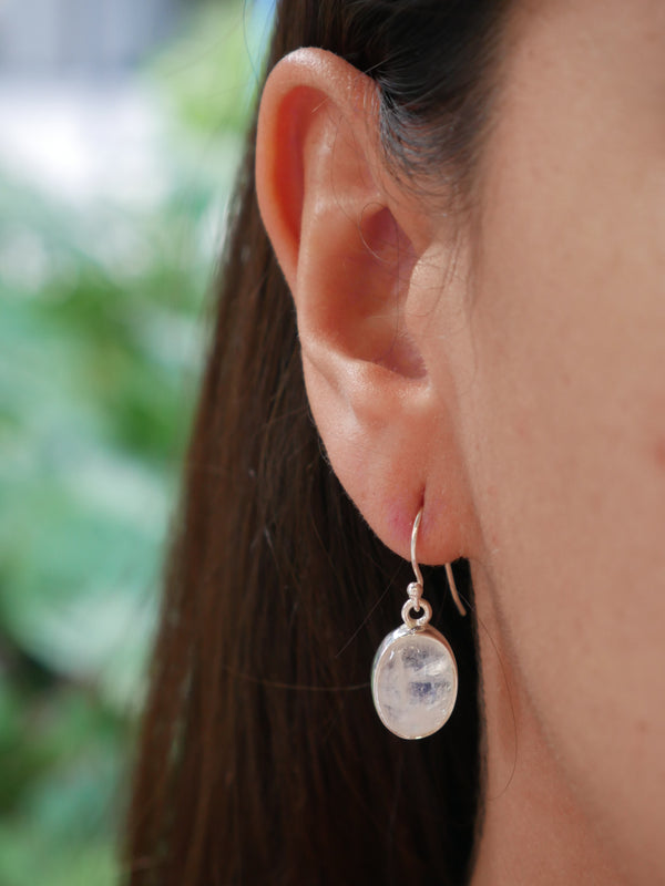 Moonstone earrings waterproof hypoallergenic real crystals jewelry and earrings for good luck for men and woman trending unique full moon jewelry for good vibrations prosperity Kesley Boutique