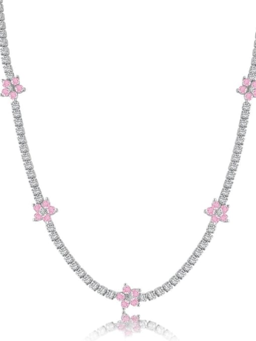 necklaces, silver, pink necklaces,  chokers, .925 sterling silver, accessories, tennis necklaces, tennis chokers, short necklaces, flower tennis chokers, gift ideas, elegant jewelry, fashion jewelry, trending popular on tiktok, instagram famous brands, nickel free necklaces, designer necklaces, hypoallergenic, necklaces that wont turn green , gift ideas, jewelry, cool jewelry, gift ideas, nickel free , silver necklaces, going out jewelry, Kesley Jewelry